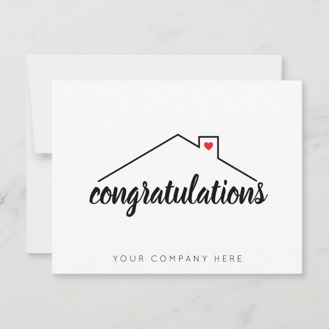 Professional Congratulations New Home Real Estate Card (Front)