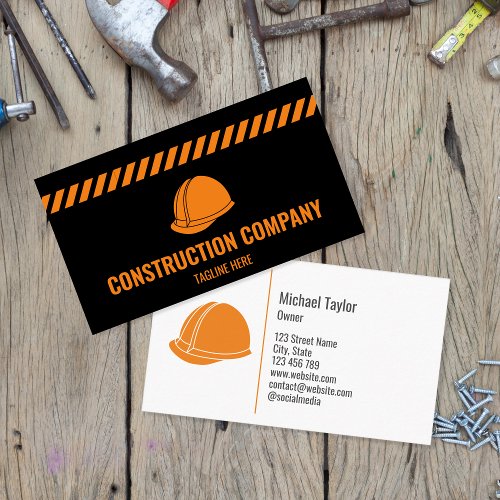 Professional Construction Contractor Builder Metal Business Card