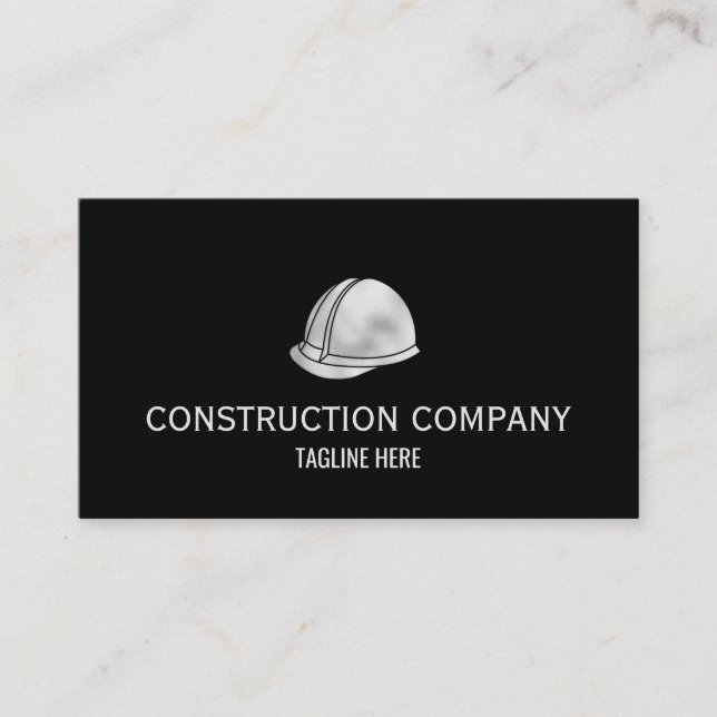 Professional Construction Contractor Builder Metal Business Card (Front)