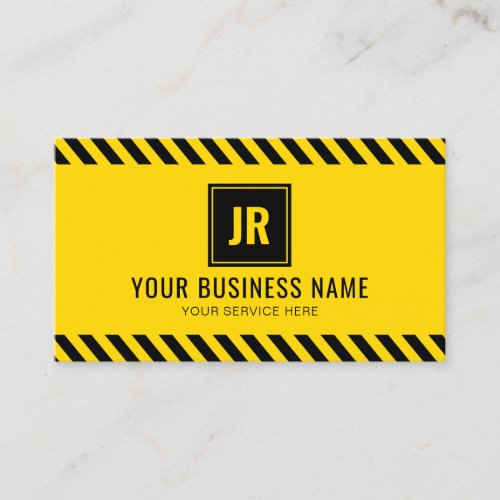 Professional Construction Contractor Business Card - Modern builders business cards featuring construction themed colors, and a professional template that is easy to personalize.