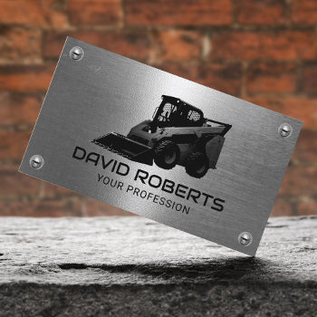 Professional Construction Equipment Operator Metal Business Card by cardfactory at Zazzle