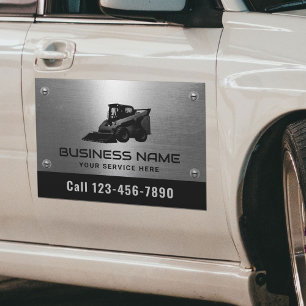 Professional Construction Equipment Operator Metal Car Magnet