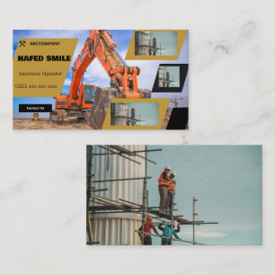 Professional Construction Excavator Plant Operator Business Card