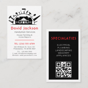 Professional Construction Handyman Carpenter Tools Business Card