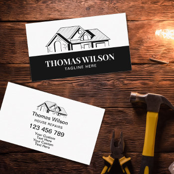 Professional Construction Handyman Carpenter Tools Business Card by smmdsgn at Zazzle