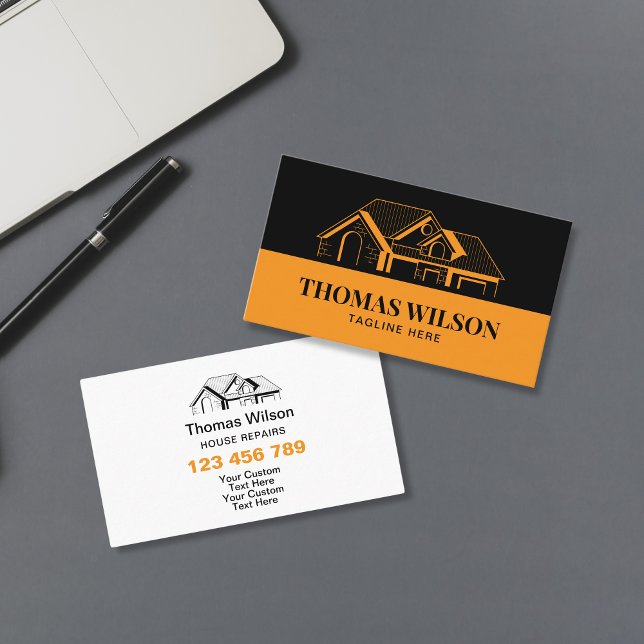 Professional Construction Handyman Carpenter Tools Business Card (Creator Uploaded)