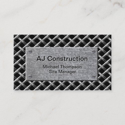 Fence and Galvanized Plate Business Card