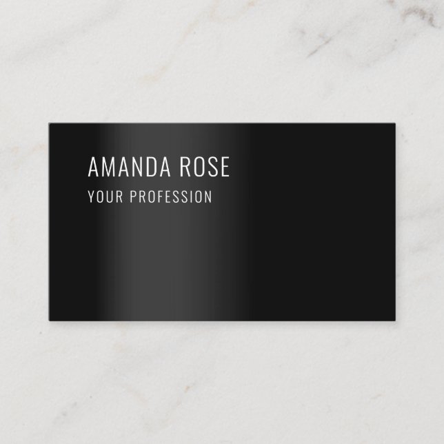 Professional Consulting Minimalism Elegant Black Business Card (Front)