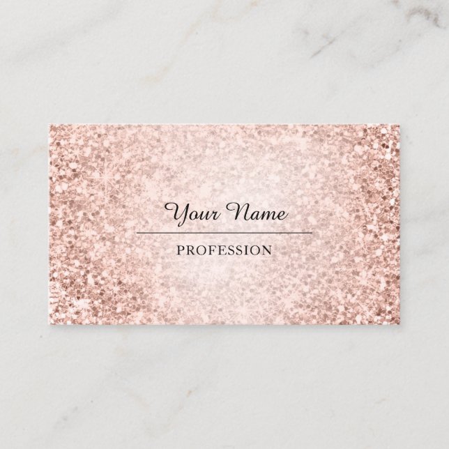 Professional Consulting Modern  Rose Glitter White Business Card (Front)