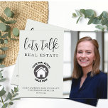 Professional Contact Info Photo Real Estate Postcard<br><div class="desc">Let's talk real estate! Promote your business with this professional postcard. Customize your contact info,  photo,  logo,  and message on the back!</div>