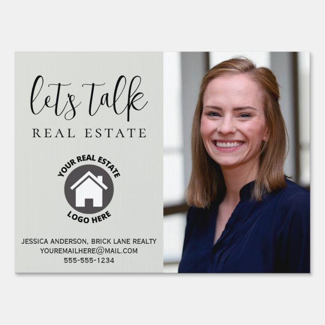 Professional Contact Info Photo Realty Sign (Front)