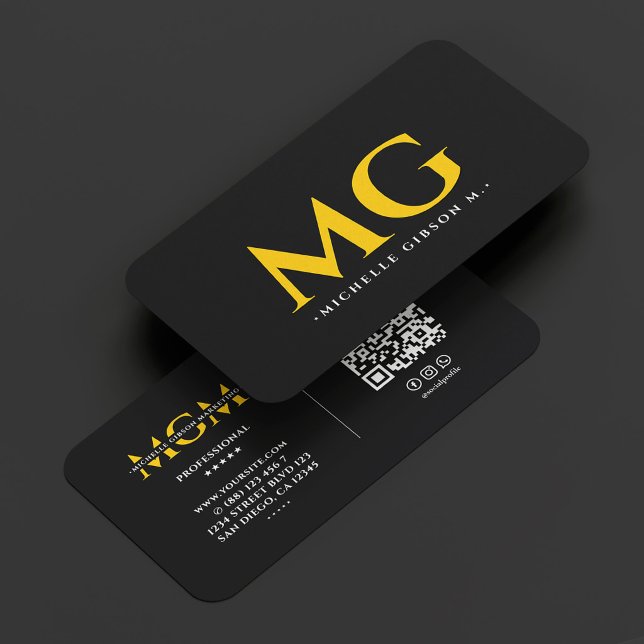 Professional Contractor Construction Yellow Black Business Card (Professional Contractor Construction Yellow Black Business Card
)