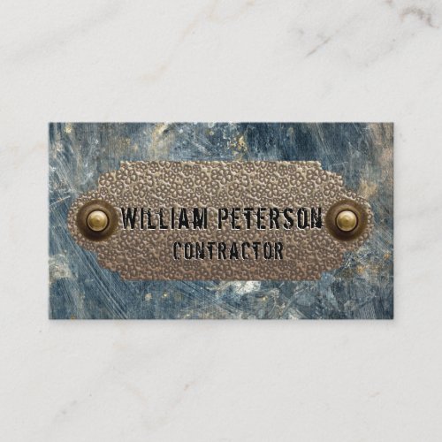 Professional Contractor Masculine Metal Steel Business Card