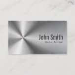 Professional Cool Metal Background Math Tutor Business Card<br><div class="desc">Cool Stainless Steel Math Tutor Business Card.</div>