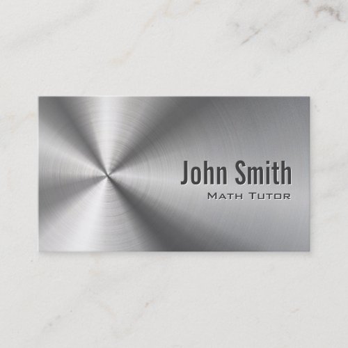 Professional Cool Metal Background Math Tutor Business Card