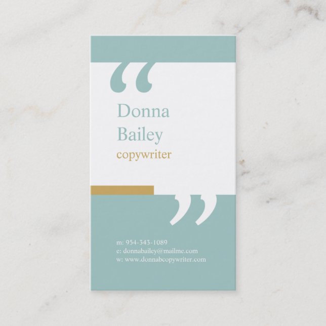 Professional Copywriter Business Card (Front)