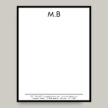 Professional Corporate Black Border Monogrammed  Letterhead<br><div class="desc">A "Professional Corporate Black Border Monogrammed Letterhead" features a sleek, high-end design with a bold black border and a custom monogram logo, ideal for businesses looking to convey sophistication and professionalism. This letterhead includes essential company contact information, creating a polished and cohesive look for official correspondence, while enhancing the brand’s...</div>