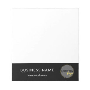 PROFESSIONAL CORPORATE LOGO ON BLACK BUSINESS NOTEPAD