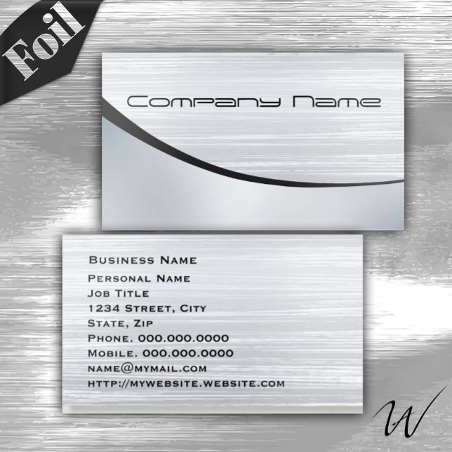 Professional Corporate Silver Foil Texture  Business Cards (Finally.. your fav card .. now in real foil)