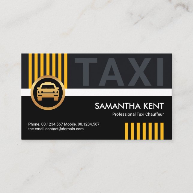 Professional Corporate Style Chauffeur Cab Driver Business Card (Front)