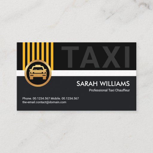 Customizable Professional Corporate Style Chauffeur Taxi Driver Business Card
