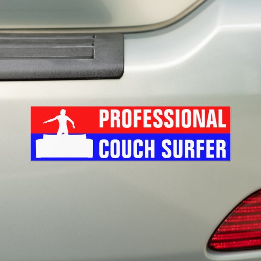 Professional Couch Surfer Bumper Sticker Zazzle