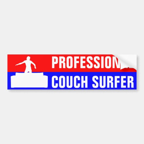 Professional Couch Surfer Bumper Sticker