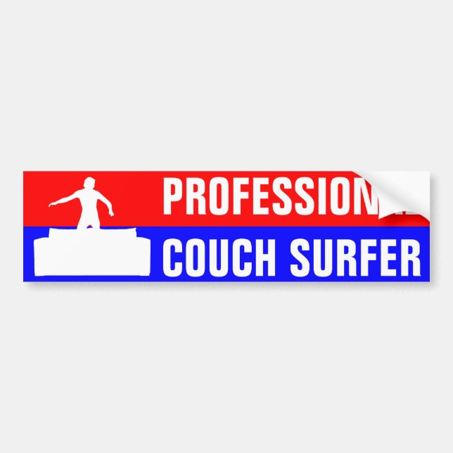 Professional Couch Surfer Bumper Sticker (Front)