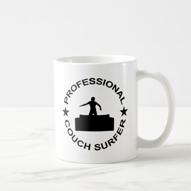Professional Couch Surfer Coffee Mug (Right)