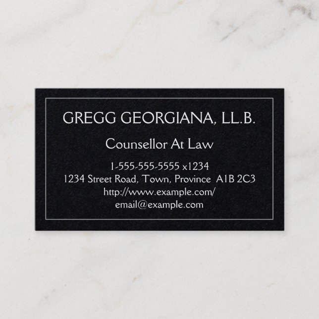 Professional Counsellor At Law Business Card (Front)
