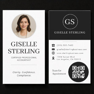 Professional CPA Accountant Photo QR Code Business Card