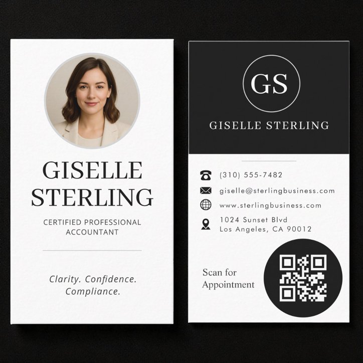 Professional Cpa Accountant Photo QR Code Business Card