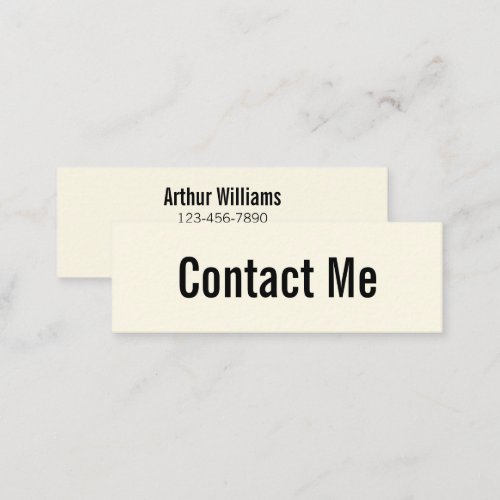 Professional Cream and Black Contact Card