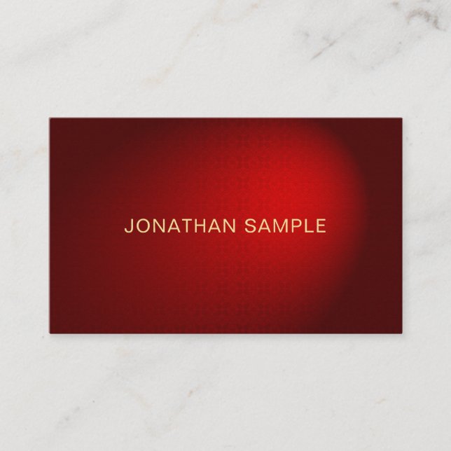 Professional Creative Black Red Damask Luxury Business Card (Front)