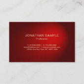 Professional Creative Black Red Damask Luxury Business Card (Back)