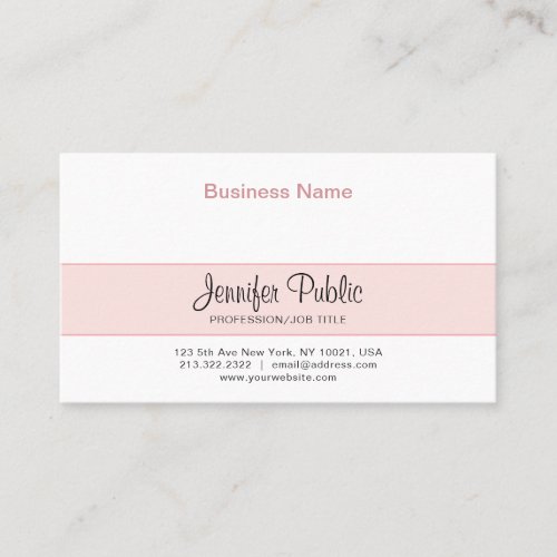 Professional Creative Design Elegant Pink Modern Business Card