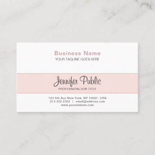 Professional Creative Design Elegant Pink Modern Business Card