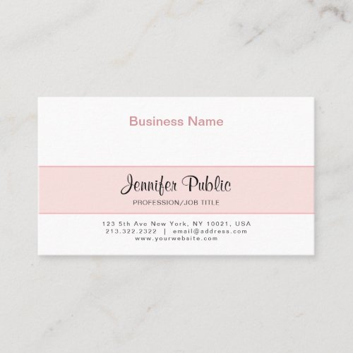 Professional Creative Design Elegant Pink Modern Business Card