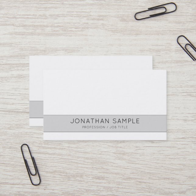 Professional Creative Design Gray Company Plain Business Card (Front/Back In Situ)