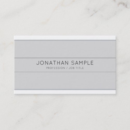 Professional Creative Design Gray Plain Trendy Business Card