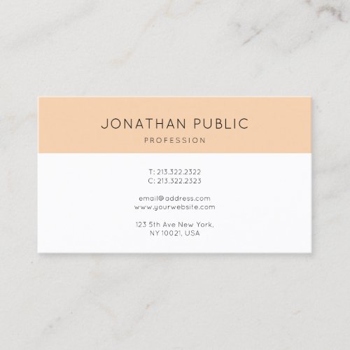 Professional Creative Design Modern Sleek Plain Business Card