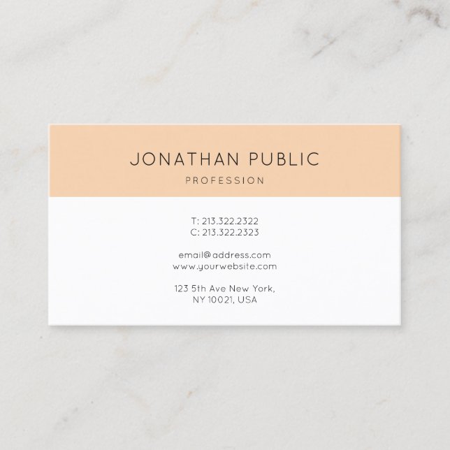 Professional Creative Design Modern Sleek Plain Business Card (Front)