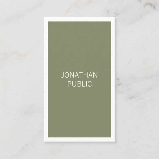 Professional Creative Design Sleek Plain Modern Business Card (Front)