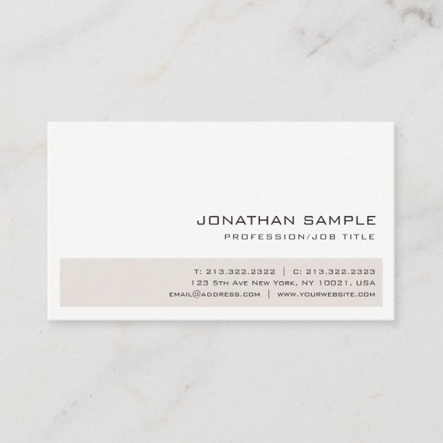 Professional Creative Elegant Colors Trendy Sleek Business Card (Front)
