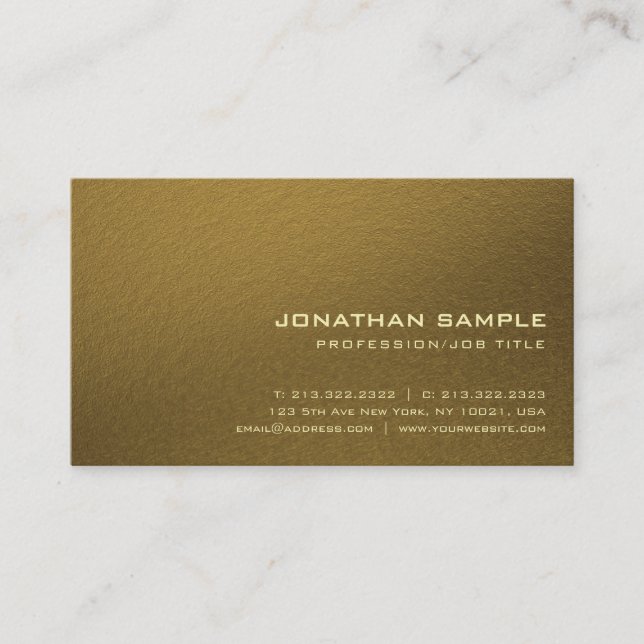 Professional Creative Elegant Gold Look Luxury Business Card (Front)