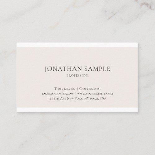 Professional Creative Minimalistic Design Plain Business Card