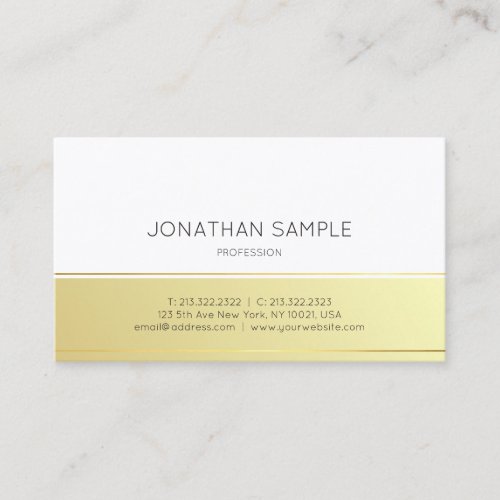 Professional Creative Modern Design Gold Look Business Card