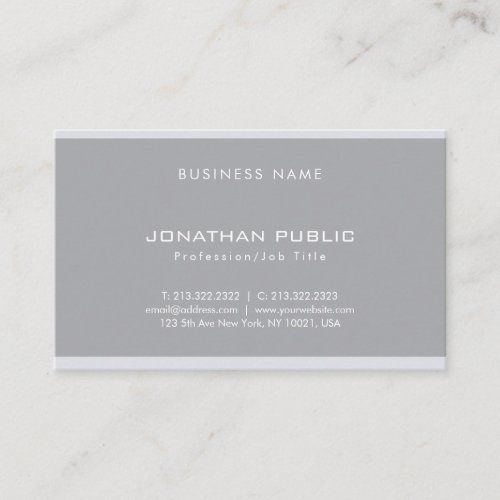 Professional Creative Modern Grey Minimalist Plain Business Card