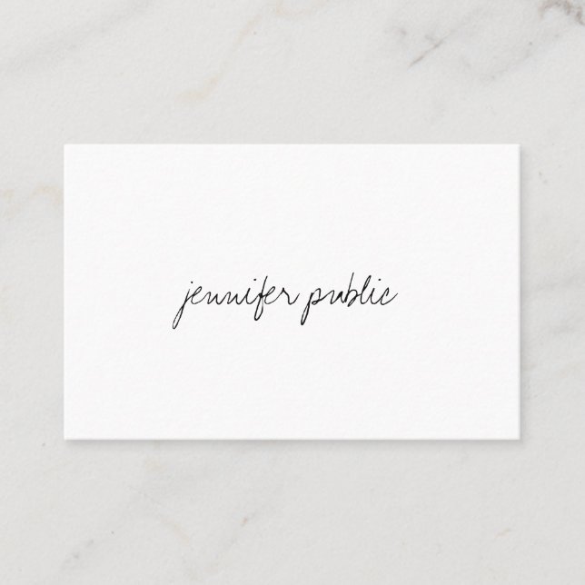 Professional Creative Modern Hand Script Template Business Card (Front)