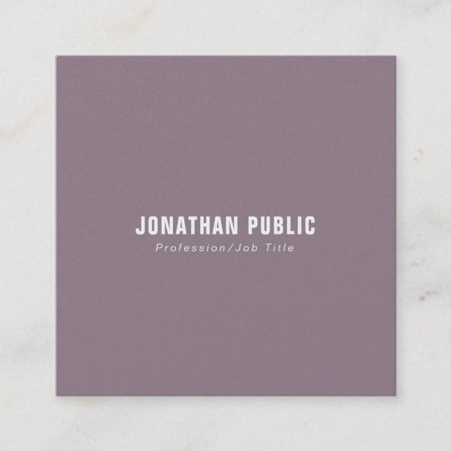 Professional Creative Plain Pearl Finished Luxury Square Business Card (Front)
